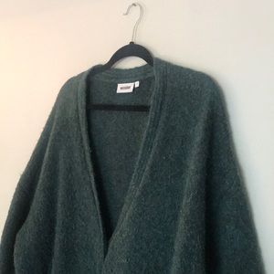 Oversized deep forest green cardigan